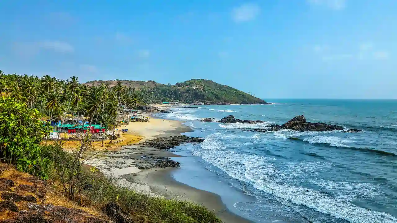 Aerial view Goa Beach Vagator